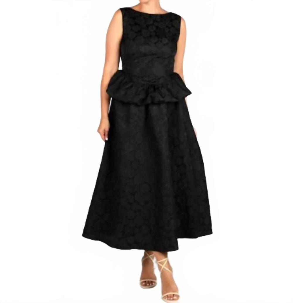 NEW SINCERELY OURS bronte brocade midi skirt in black